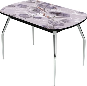 Кухонный стол раскладной Ривьера исп.1 ноги метал. крашеные №24 Фотопечать (Текстура №31) в Рязани