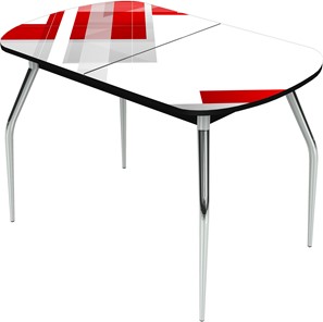 Кухонный раздвижной стол Ривьера исп.1 ноги метал. крашеные №24 Фотопечать (Текстура №47) в Рязани