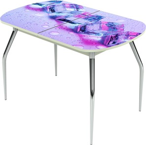 Кухонный раздвижной стол Ривьера исп.1 ноги метал. крашеные №24 Фотопечать (Вода №2) в Рязани