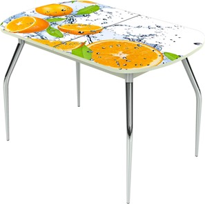Кухонный раскладной стол Ривьера исп.2 ноги метал. крашеные №24 Фотопечать (Фрукты №16) в Рязани