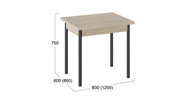 Кухонный стол раскладной Родос тип 2 с опорой d40 (Черный муар/Дуб Сонома) в Рязани - предосмотр 2