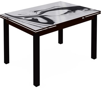 Кухонный стол раскладной Шанхай исп.1 ноги хром №10 (Exclusive h187/черный) в Рязани