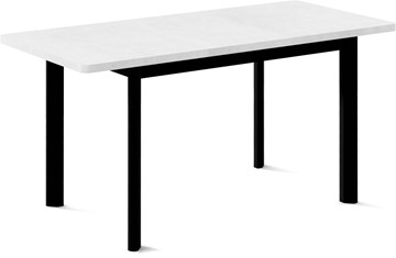 Кухонный раздвижной стол Токио-2L (ноги металлические черные, белый цемент) в Рязани - предосмотр 1