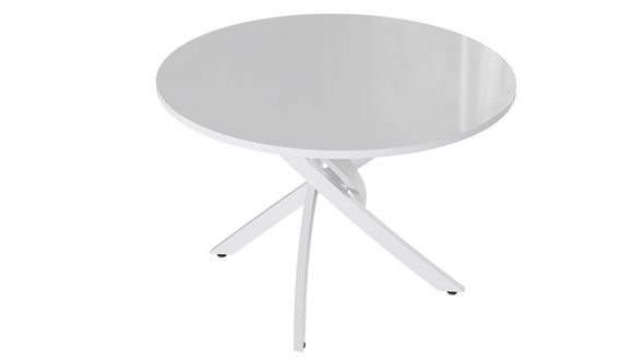 Кухонный стол Diamond тип 2 (Белый муар/Белый глянец) в Рязани - изображение