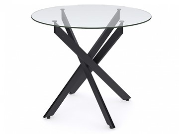 Круглый стол Dikline R900 стекло/ножки черный металл в Рязани