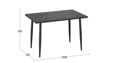 Обеденный стол Невада ДП1-02-08 (Черный мрамор/Черный матовый) в Рязани - предосмотр 3
