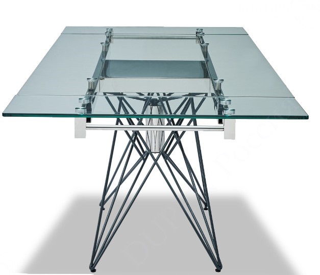 Кухонный стол раскладной T-041 (140) прозрачный в Рязани - изображение 4