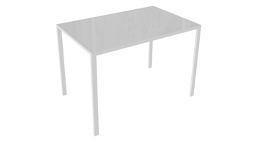 Кухонный стол Торрес тип 1 (Белый муар/Белый глянец) в Рязани