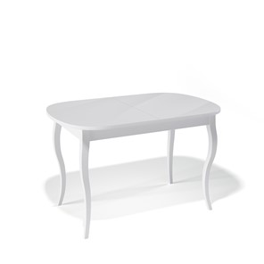 Кухонный стол раздвижной Kenner 1300C (Белый/Стекло белое глянец) в Рязани