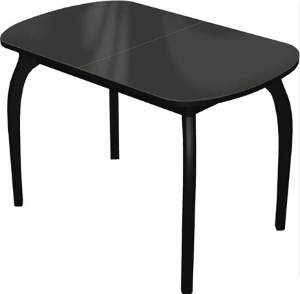 Кухонный стол раздвижной Ривьера исп.1 дерево №1 (стекло черное/черный) в Рязани - изображение