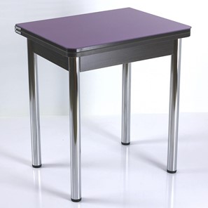 Кухонный пристенный стол СПА-01 СТ2, венге ЛДСП/стекло фиолетовый/39 прямые трубки хром в Рязани