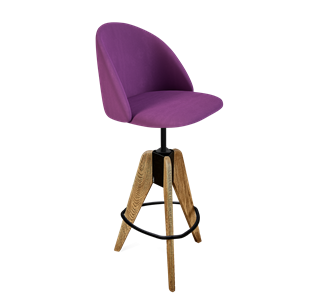 Барный стул SHT-ST35 / SHT-S92 (ягодное варенье/браш.коричневый/черный муар) в Рязани