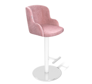 Барный стул SHT-ST39 / SHT-S128 (пыльная роза/хром/белый муар) в Рязани