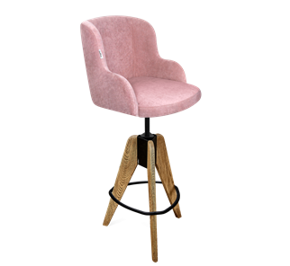 Барный стул SHT-ST39 / SHT-S92 (пыльная роза/браш.коричневый/черный муар) в Рязани
