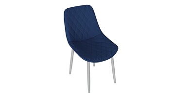 Кухонный стул Oscar (Белый муар/Велюр L005 синий) в Рязани