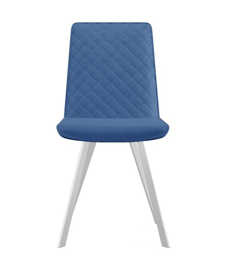 Мягкий стул 202, микровелюр B8 blue, ножки белые в Рязани - изображение 1