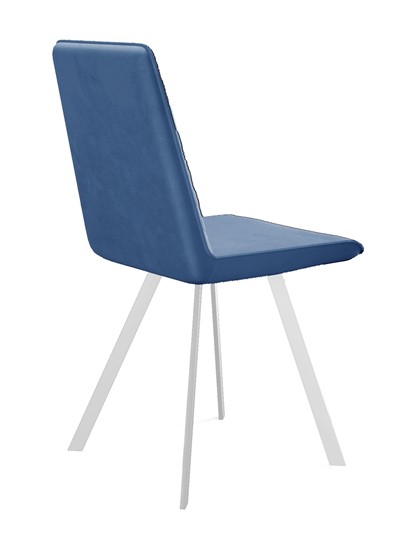 Мягкий стул 202, микровелюр B8 blue, ножки белые в Рязани - изображение 2