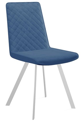 Мягкий стул 202, микровелюр B8 blue, ножки белые в Рязани - изображение