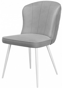 Мягкий стул 209, микровелюр B22 grey, ножки белые в Рязани
