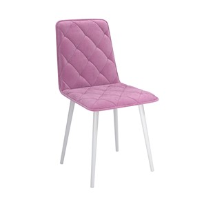 Обеденный стул Антика, велюр тенерифе розовый/Цвет металл белый в Рязани