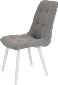 Обеденный стул Бакарди, ноги белые круглые R32/велюр T180 Светло-серый в Рязани