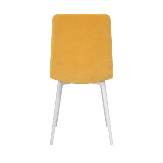 Обеденный стул Белла, велюр тенерифе куркума/Цвет металл белый в Рязани - изображение 3
