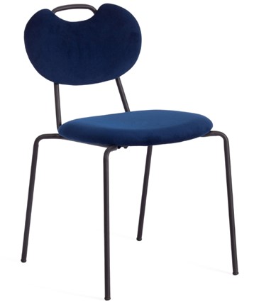 Обеденный стул DANTON (mod. 0139223) 47х56,5х79 темно-синий S108 (117 DARK BLUE)/черный арт.20057 в Рязани - изображение