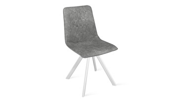 Кухонный стул Хьюго К2 (Белый матовый/Микровелюр Wellmart Silver) в Рязани