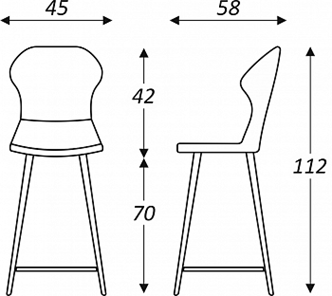 Обеденный стул Марио барный(Аквамарин Т179/ноги черные) в Рязани - предосмотр 5