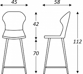 Обеденный стул Марио барный(Аквамарин Т179/ноги черные) в Рязани - изображение 5