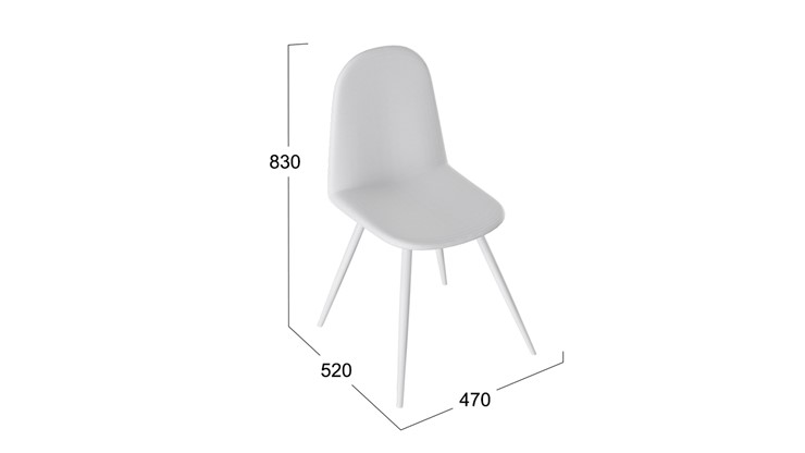 Обеденный стул Марли (конус Т3), Белый муар/Кожзам Белый в Рязани - изображение 1