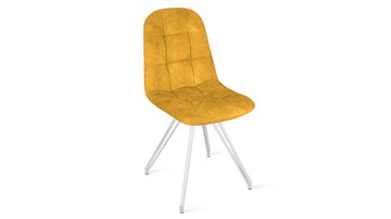 Кухонный стул Райс К4 (Белый матовый/Микровелюр Wellmart Yellow) в Рязани