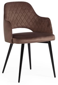 Обеденный стул VALKYRIA (mod. 711) 55х55х80 коричневый barkhat 12/черный арт.19001 в Рязани - предосмотр