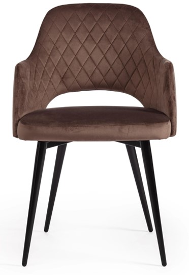 Обеденный стул VALKYRIA (mod. 711) 55х55х80 коричневый barkhat 12/черный арт.19001 в Рязани - изображение 4