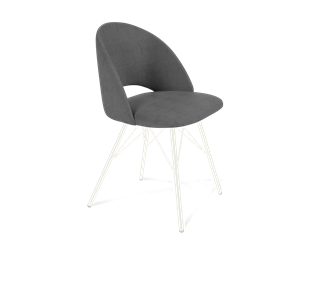 Обеденный стул SHT-ST34 / SHT-S37 (платиново-серый/белый муар) в Рязани