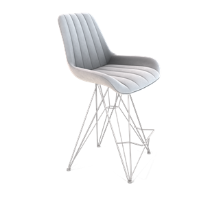 Полубарный стул SHT-ST37 / SHT-S66-1 (серое облако/хром лак) в Рязани