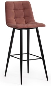 Барный стул CHILLY (mod.7095б) 50х44х104 коралловый barkhat 15 /черный арт.19638 в Рязани