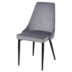 Мягкий дизайнерский стул Лорд СРП-071 Эмаль черная Веллюто серый в Рязани