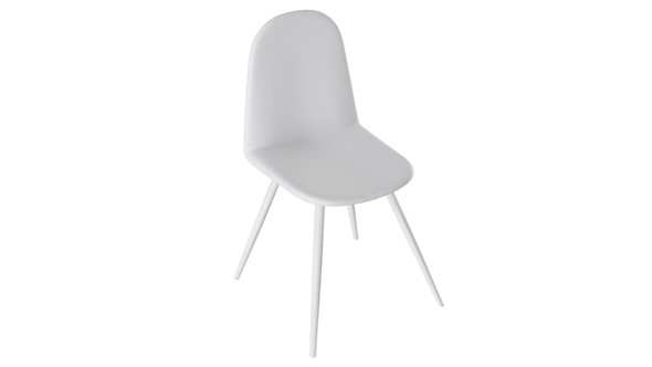 Обеденный стул Марли (конус Т3), Белый муар/Кожзам Белый в Рязани - изображение