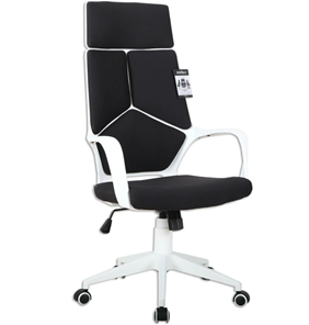 Кресло компьютерное Brabix Premium Prime EX-515 (пластик белый, ткань, черное) 531812 в Рязани
