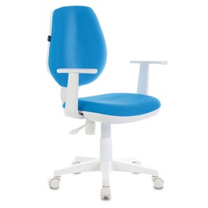 Компьютерное кресло Brabix Fancy MG-201W (с подлокотниками, пластик белый, голубое) 532411 в Рязани - предосмотр