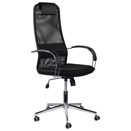 Компьютерное кресло Brabix Premium Pilot EX-610 CH (хром, ткань-сетка, черное) 532417 в Рязани - изображение