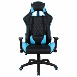 Кресло компьютерное Brabix GT Master GM-110 (две подушки, экокожа, черное/голубое) 531928 в Рязани - предосмотр