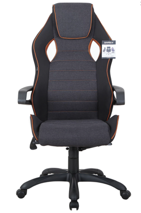 Компьютерное кресло Brabix Techno Pro GM-003 (ткань, черное/серое, вставки оранжевые) в Рязани - изображение