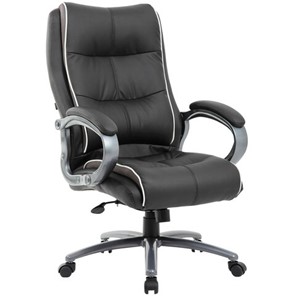 Офисное кресло Brabix Premium Strong HD-009 (экокожа черная, ткань серая) 531945 в Рязани