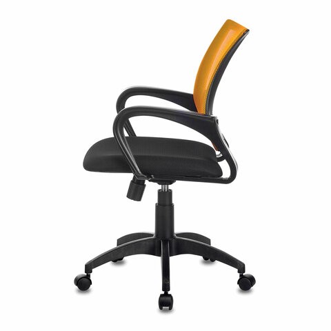 Кресло офисное Brabix Fly MG-396 (с подлокотниками, сетка, оранжевое/черное) 532084 в Рязани - изображение 3