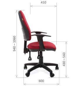 Кресло CHAIRMAN 661 Ткань стандарт 15-11 красная в Рязани - предосмотр 2