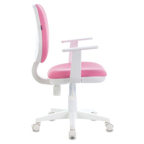 Компьютерное кресло Brabix Fancy MG-201W (с подлокотниками, пластик белый, розовое) 532409 в Рязани - изображение 1
