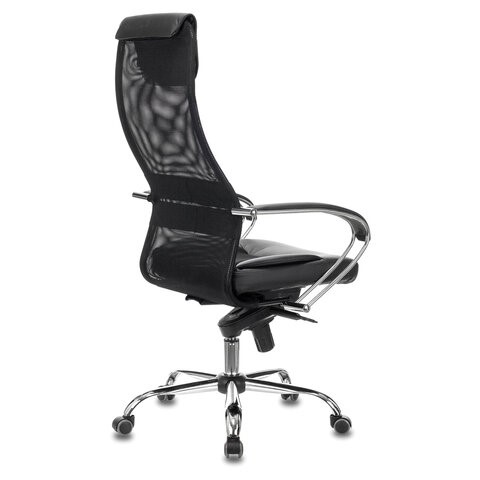 Кресло Brabix Premium Stalker EX-609 PRO (хром, мультиблок, ткань-сетка/экокожа, черное) 532416 в Рязани - изображение 2