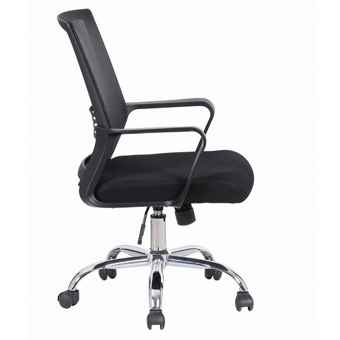 Компьютерное кресло Brabix Daily MG-317 (с подлокотниками, хром, черное) 531833 в Рязани - изображение 1